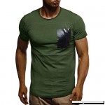 Cardigo Men Summer T-Shirt Short Sleeve Crew Neck Muscle Basic Top Slim Fit Zipper Tee Green B07QGR2BC7